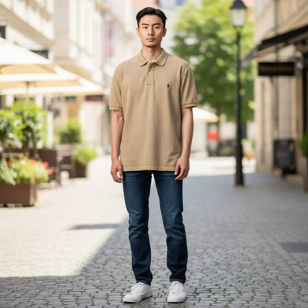 Polo Ralph Lauren Polo Shirt, Men’s, 100% cotton,‎ Short-Sleeve, Color Beige, XL